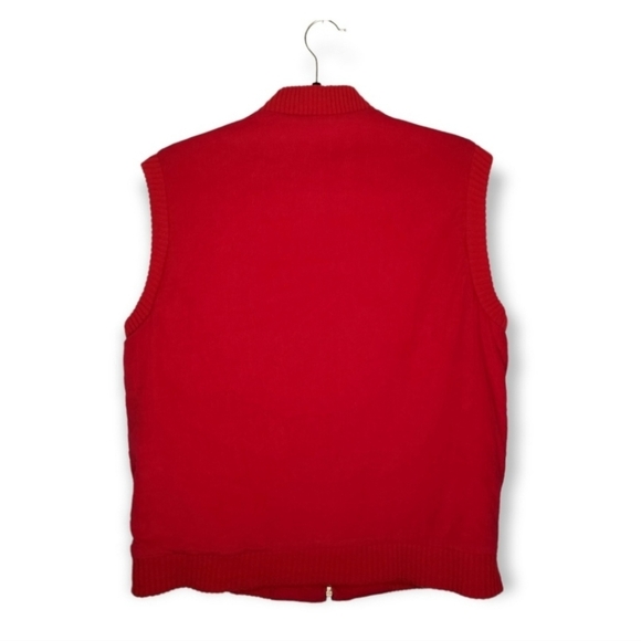 Vintage 90s red corduroy hunting vest medium weight large - Picture 2 of 4